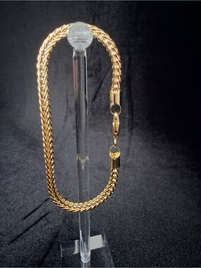 Franco Italy 750 Stamped Gold Filled Bracelet 7in 3MM. Stand out piece!